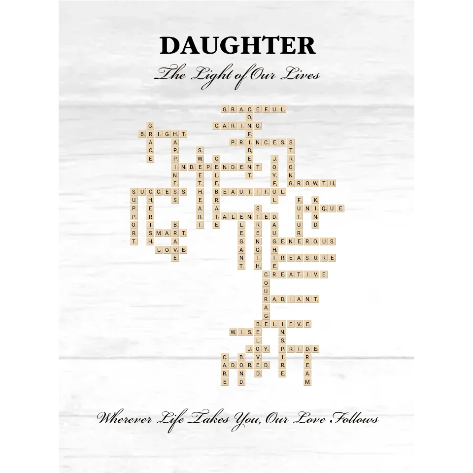 Custom Daughter Word Tile Blanket - ARTFULANE