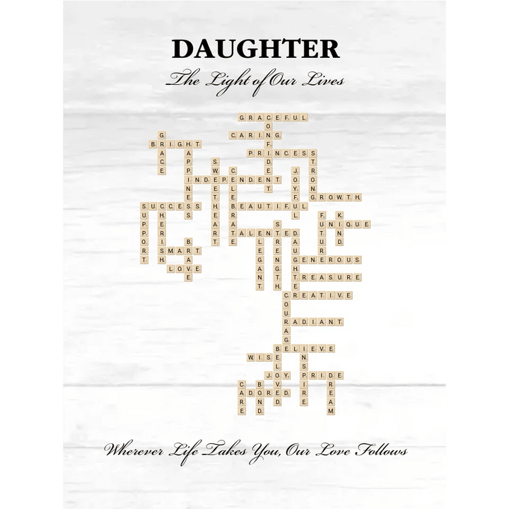 Custom Daughter Word Tile Blanket - ARTFULANE