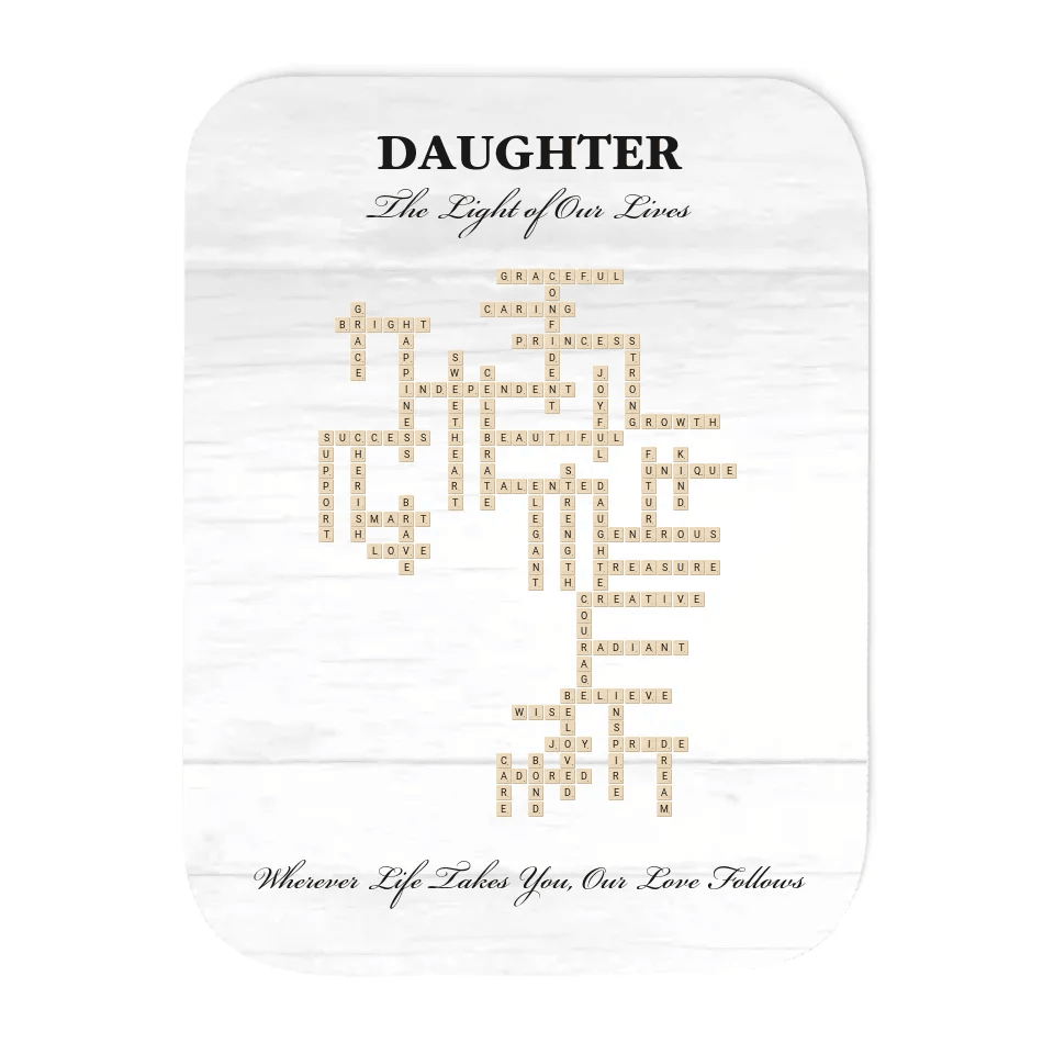 Custom Daughter Word Tile Blanket - ARTFULANE