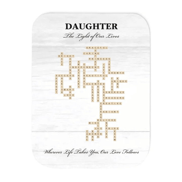 Custom Daughter Word Tile Blanket - ARTFULANE