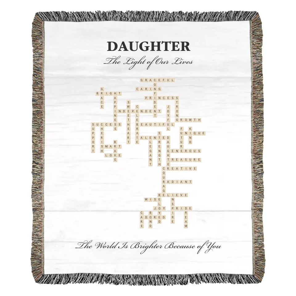 Custom Daughter Word Tile Blanket - ARTFULANE