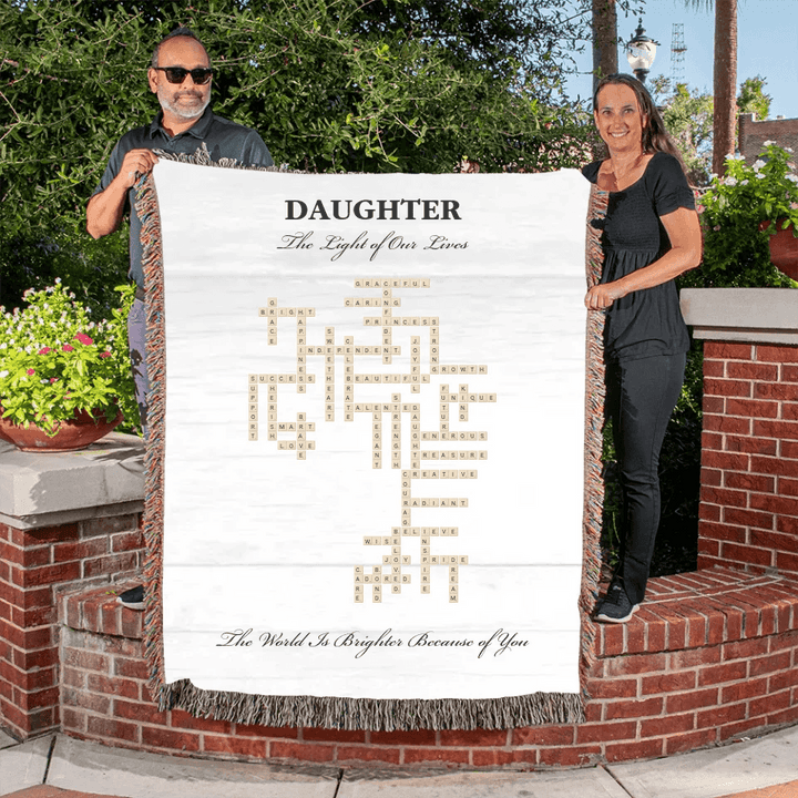 Custom Daughter Word Tile Blanket - ARTFULANE