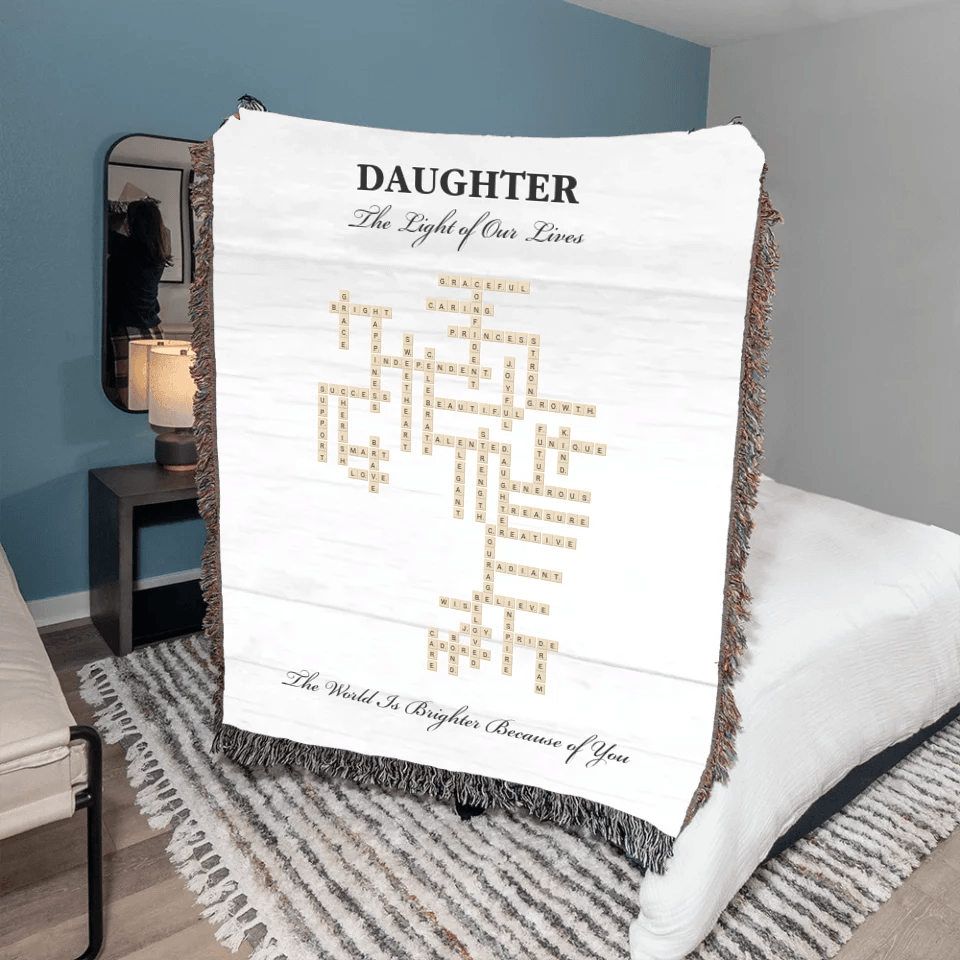 Custom Daughter Word Tile Blanket - ARTFULANE