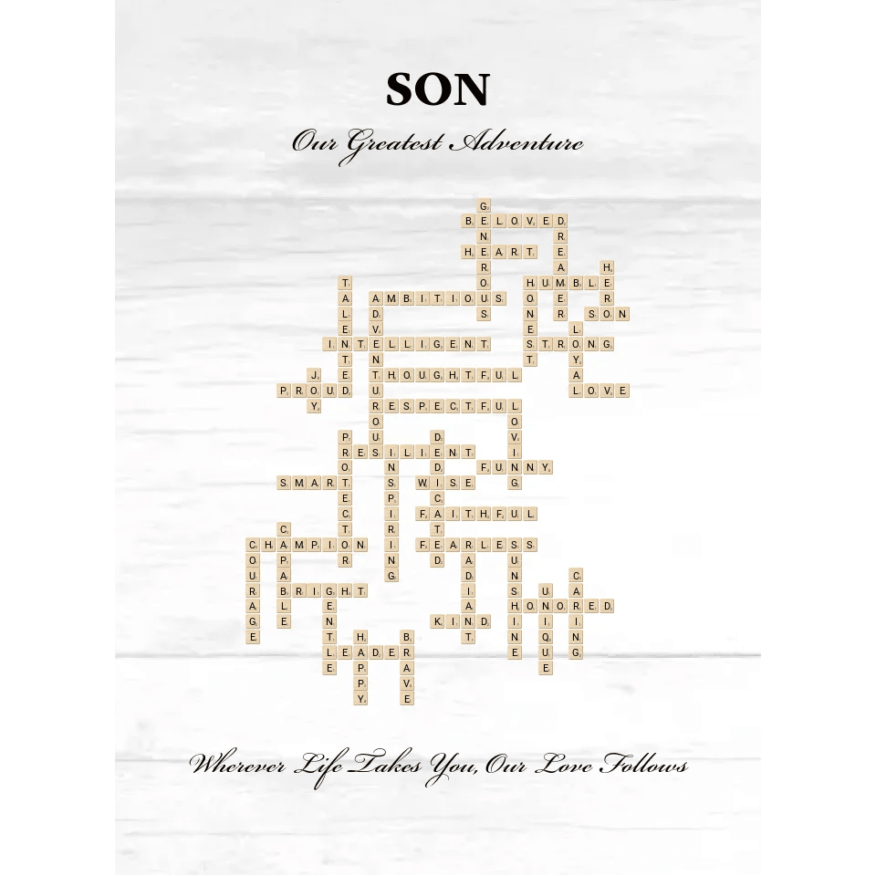 Custom Son Word Tile Blanket - ARTFULANE