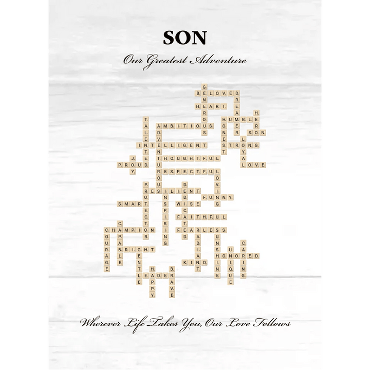 Custom Son Word Tile Blanket - ARTFULANE