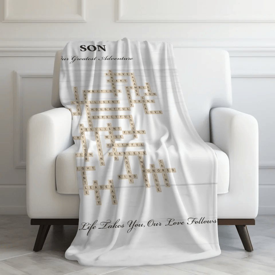 Custom Son Word Tile Blanket - ARTFULANE