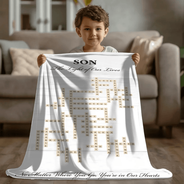 Custom Son Word Tile Blanket - ARTFULANE