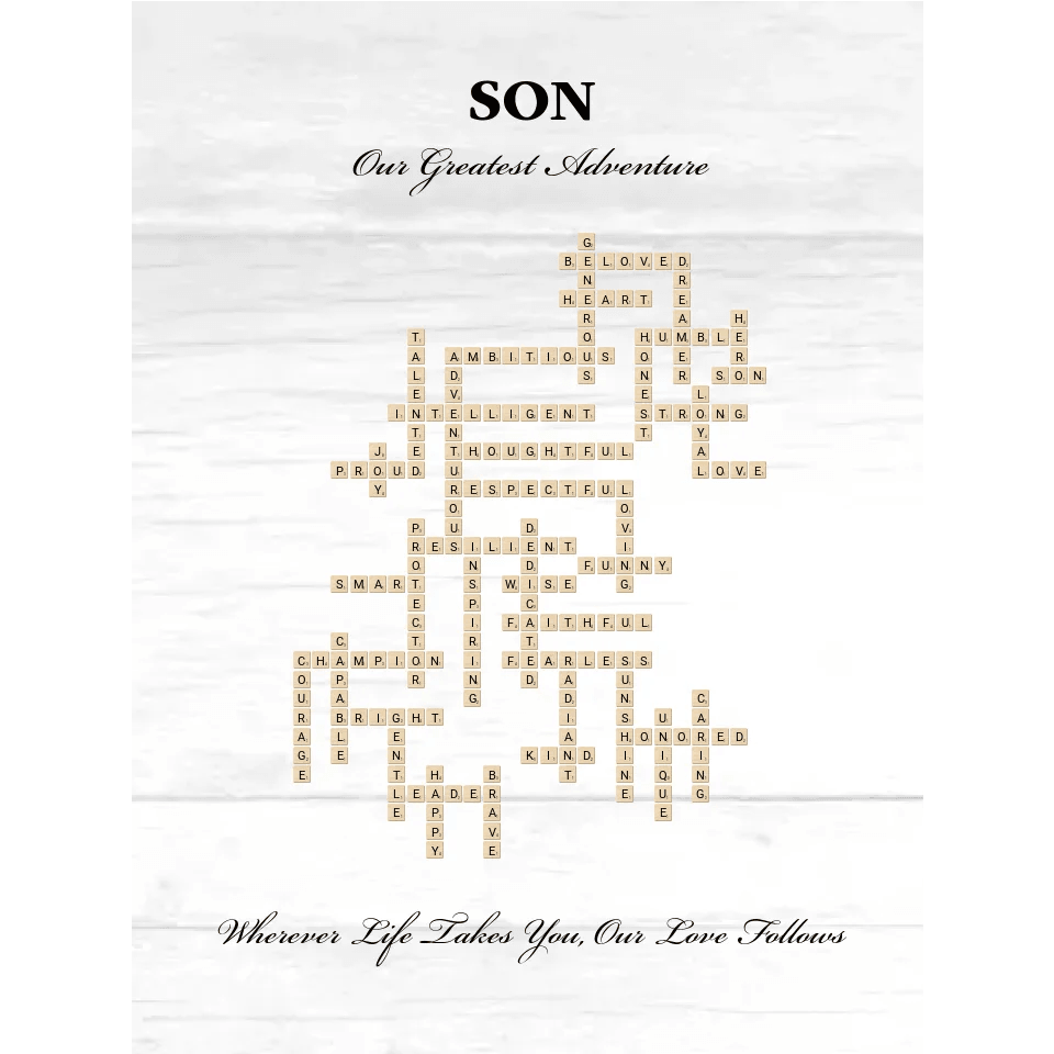 Custom Son Word Tile Blanket - ARTFULANE