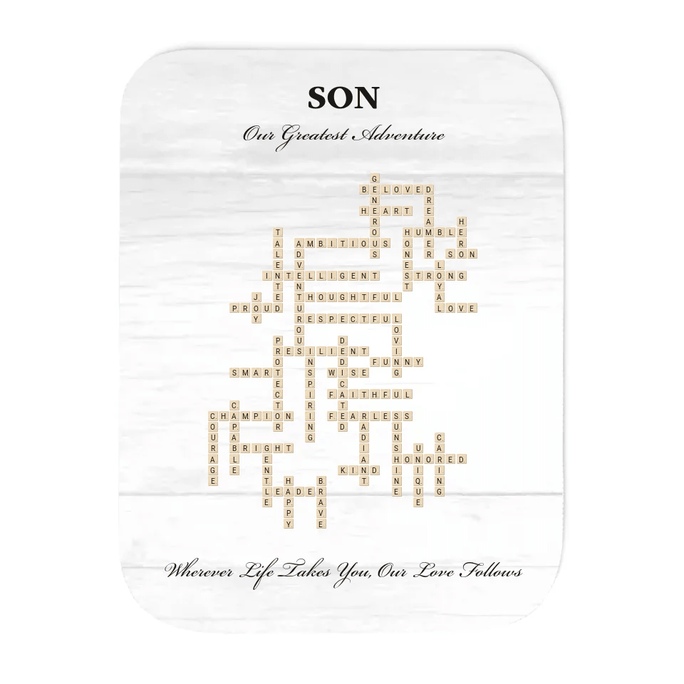 Custom Son Word Tile Blanket - ARTFULANE