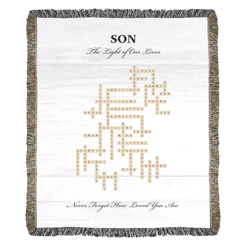 Custom Son Word Tile Blanket - ARTFULANE