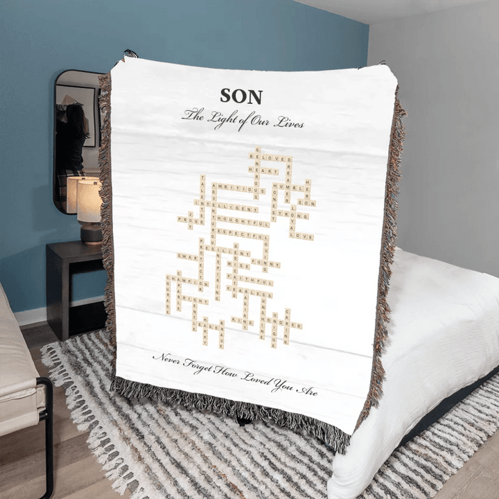 Custom Son Word Tile Blanket - ARTFULANE