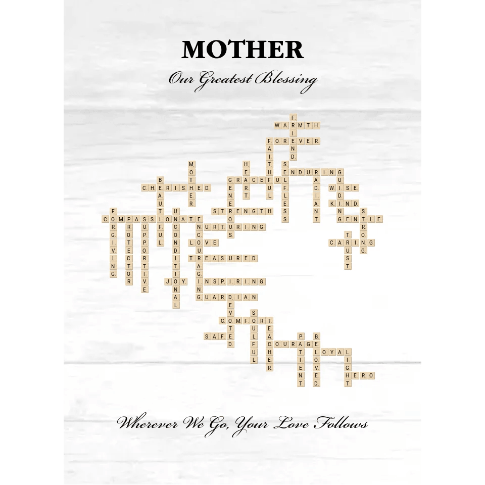 Custom Mother Word Tile Blanket - ARTFULANE