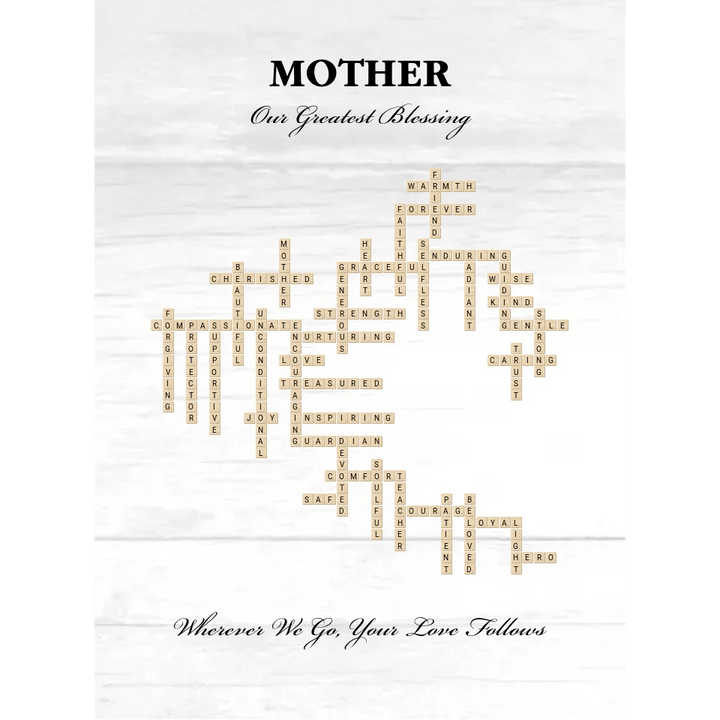 Custom Mother Word Tile Blanket - ARTFULANE