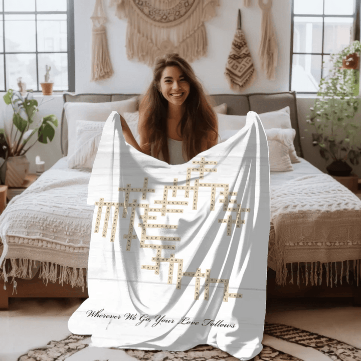 Custom Mother Word Tile Blanket - ARTFULANE