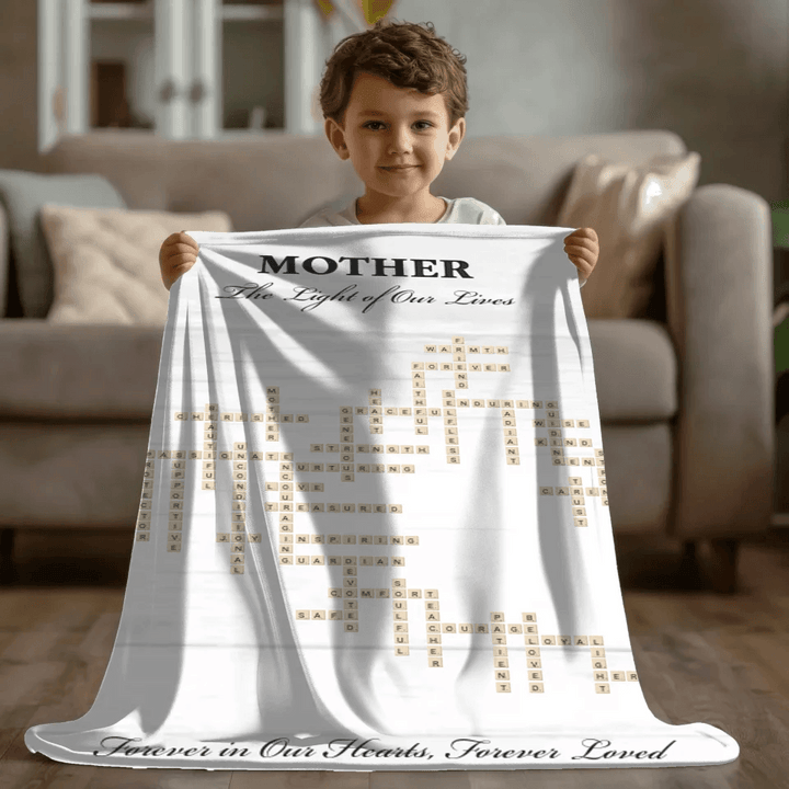 Custom Mother Word Tile Blanket - ARTFULANE