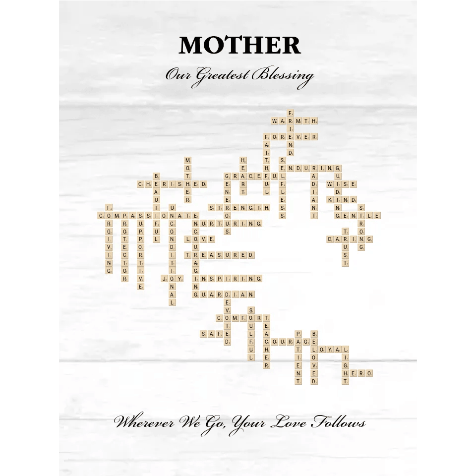 Custom Mother Word Tile Blanket - ARTFULANE