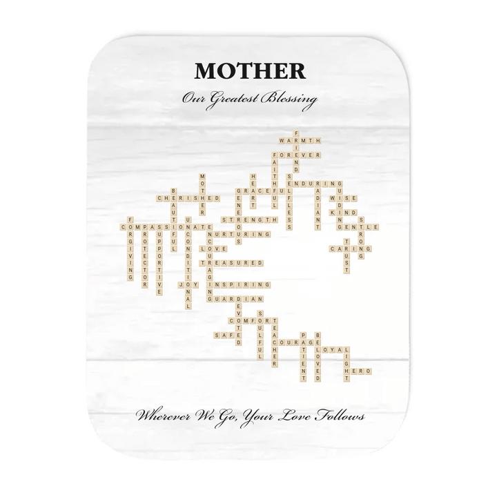 Custom Mother Word Tile Blanket - ARTFULANE