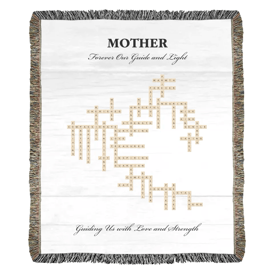 Custom Mother Word Tile Blanket - ARTFULANE