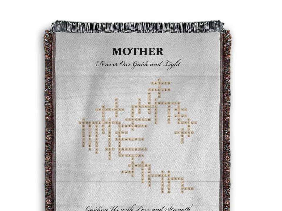 Custom Mother Word Tile Blanket - ARTFULANE