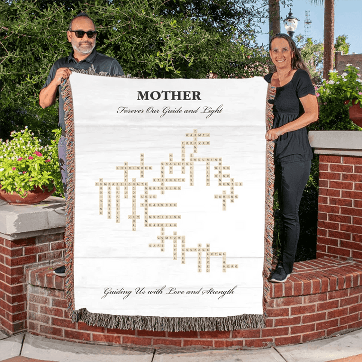 Custom Mother Word Tile Blanket - ARTFULANE