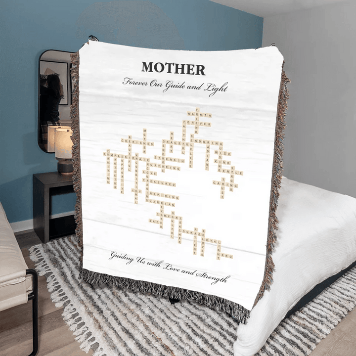 Custom Mother Word Tile Blanket - ARTFULANE