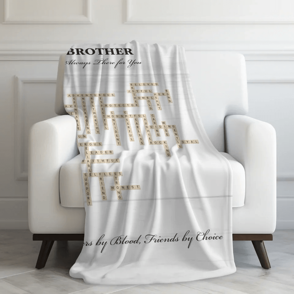 Custom Brother Word Tile Blanket - ARTFULANE