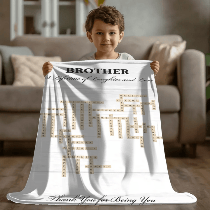 Custom Brother Word Tile Blanket - ARTFULANE