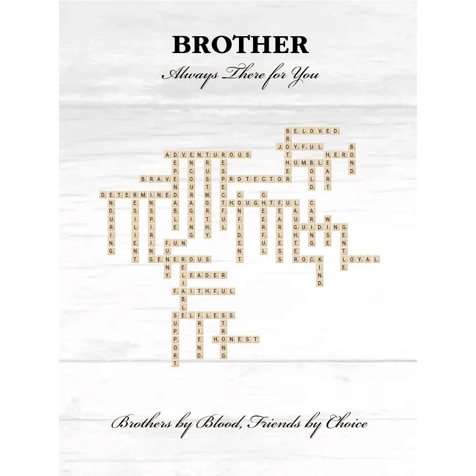 Custom Brother Word Tile Blanket - ARTFULANE