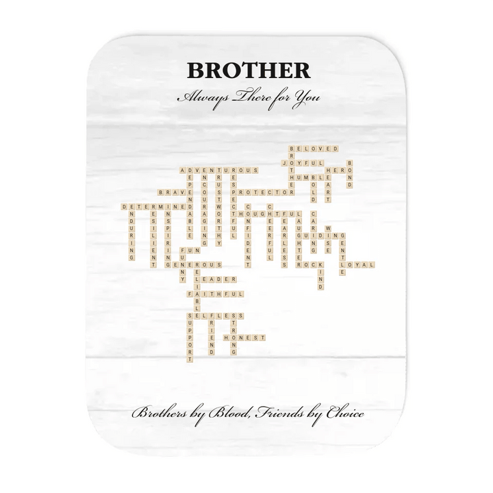 Custom Brother Word Tile Blanket - ARTFULANE