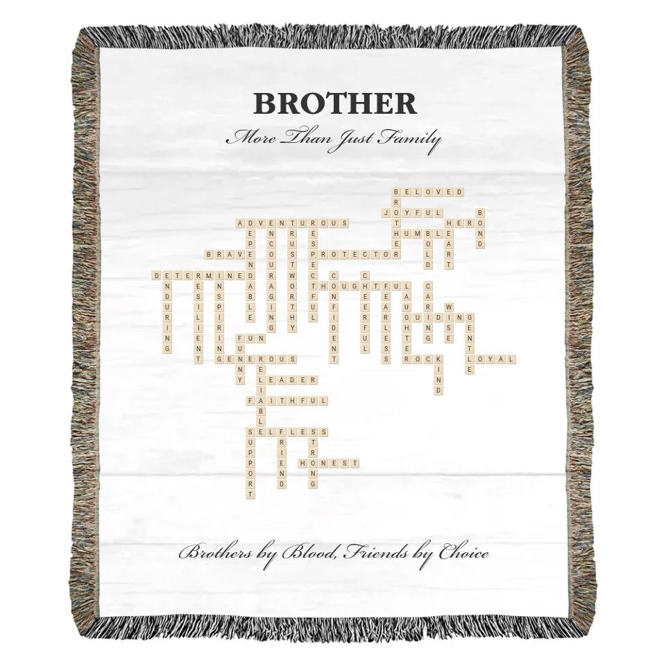 Custom Brother Word Tile Blanket - ARTFULANE