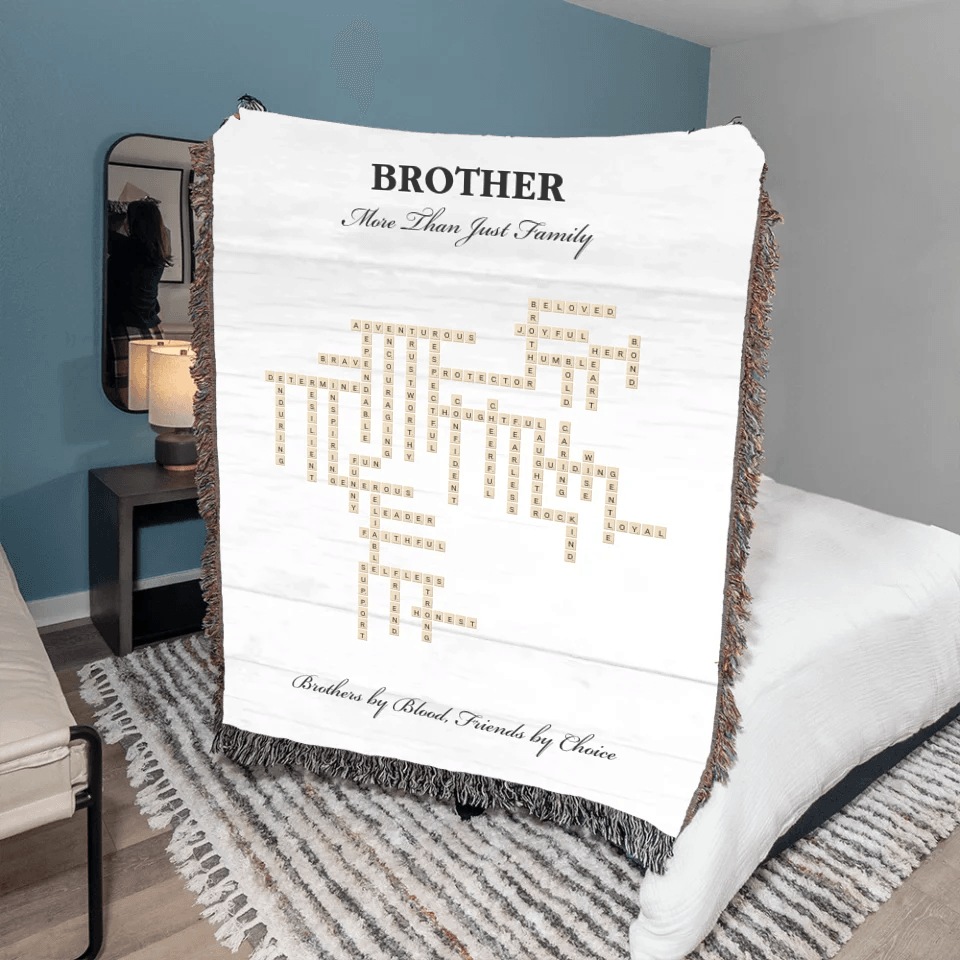 Custom Brother Word Tile Blanket - ARTFULANE