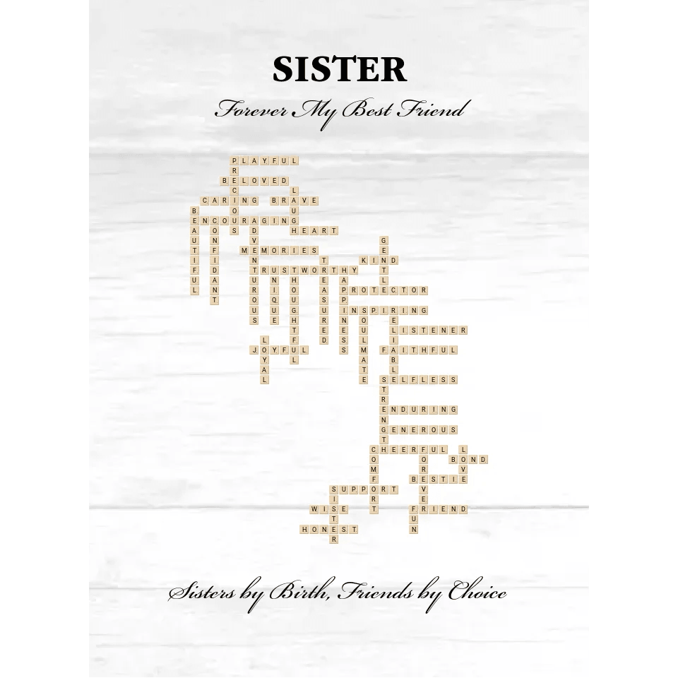 Custom Sister Word Tile Blanket - ARTFULANE