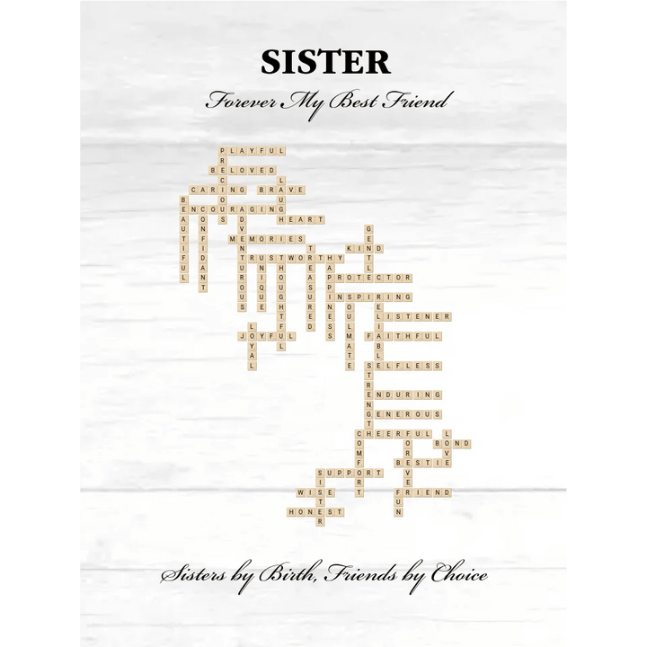 Custom Sister Word Tile Blanket - ARTFULANE