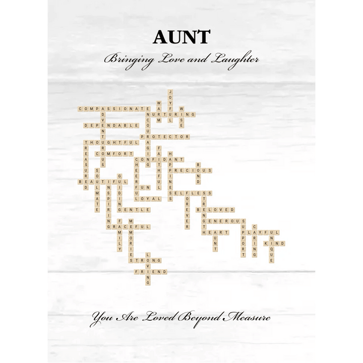 Custom Aunt Word Tile Blanket - ARTFULANE