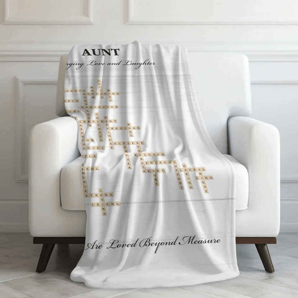 Custom Aunt Word Tile Blanket - ARTFULANE