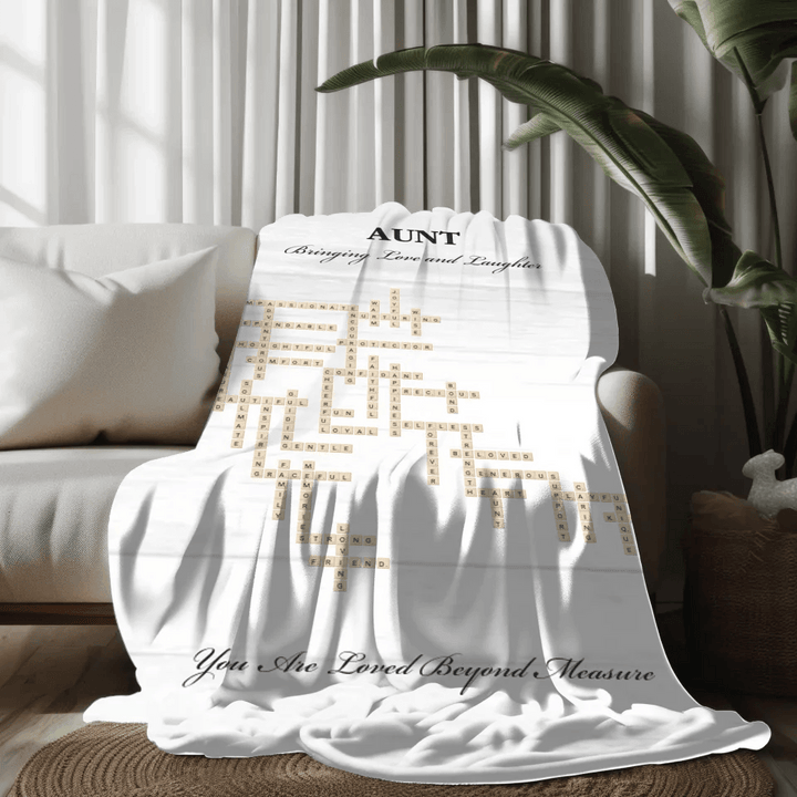 Custom Aunt Word Tile Blanket - ARTFULANE