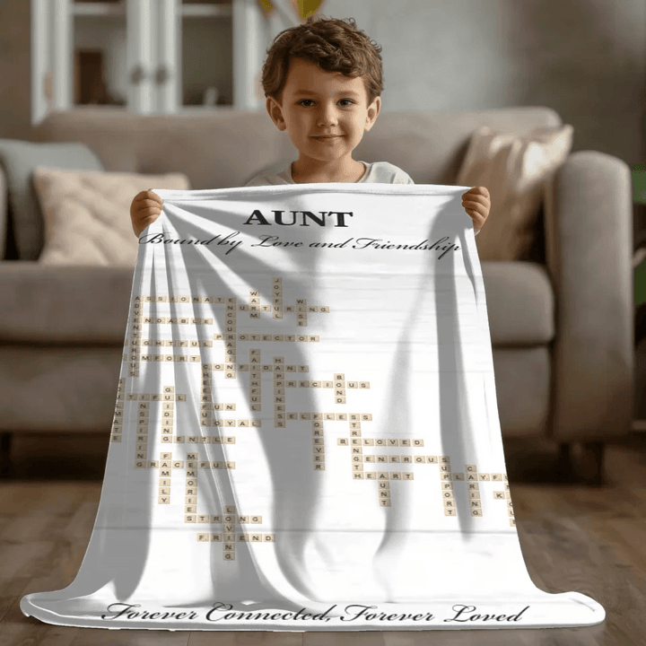 Custom Aunt Word Tile Blanket - ARTFULANE