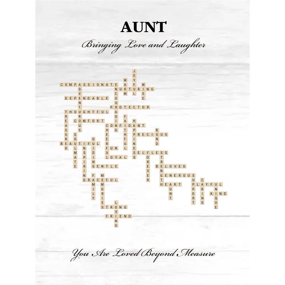 Custom Aunt Word Tile Blanket - ARTFULANE