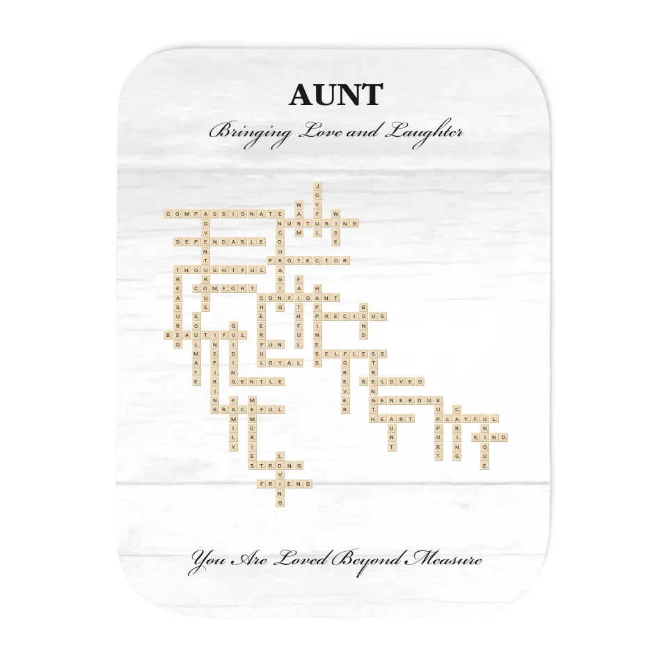 Custom Aunt Word Tile Blanket - ARTFULANE