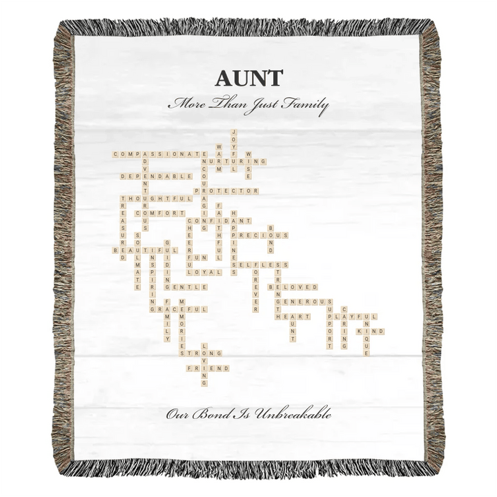 Custom Aunt Word Tile Blanket - ARTFULANE