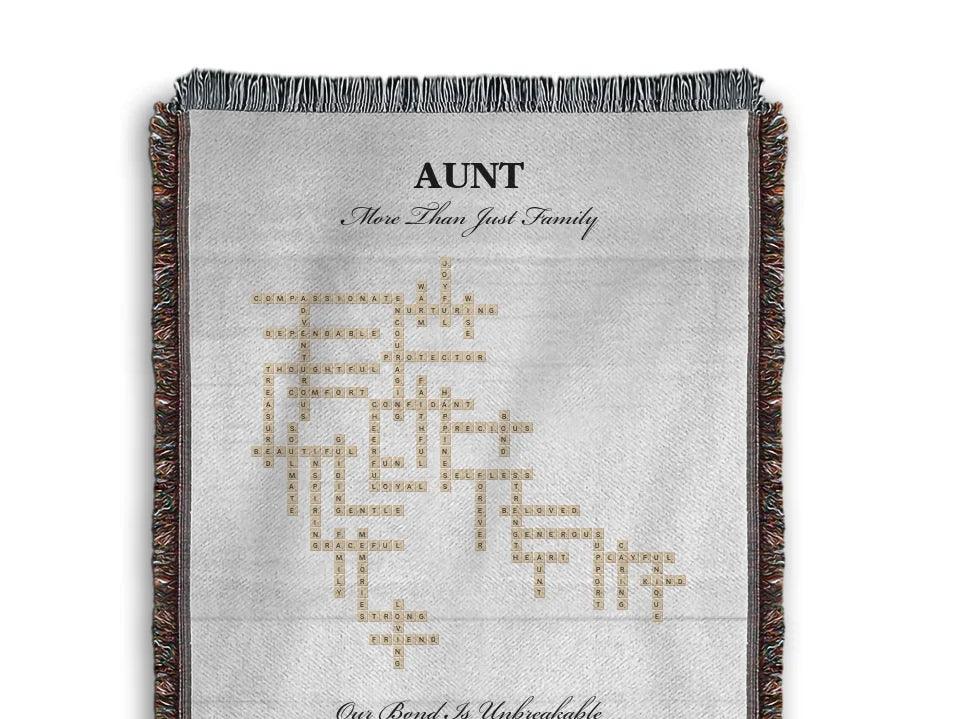 Custom Aunt Word Tile Blanket - ARTFULANE