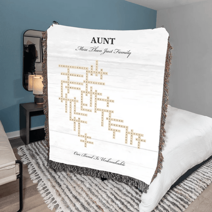 Custom Aunt Word Tile Blanket - ARTFULANE