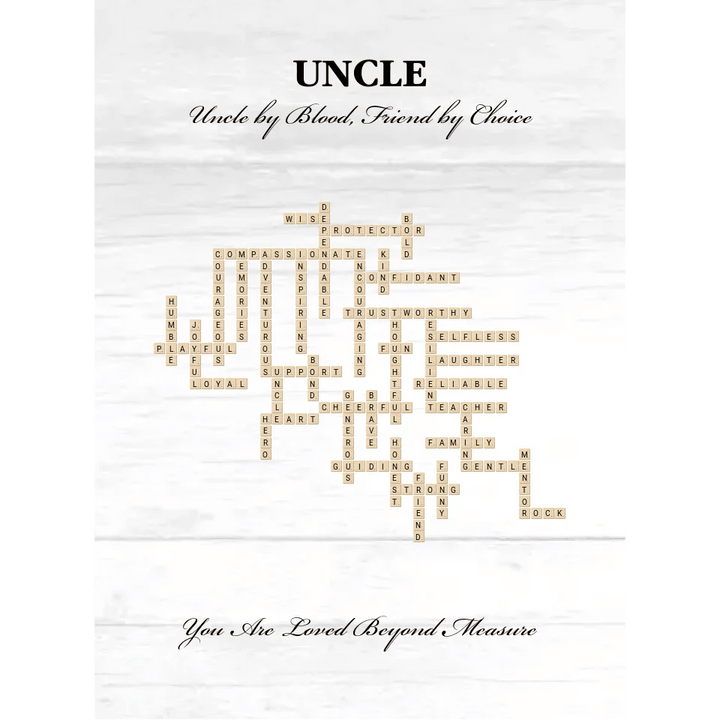 Custom Uncle Word Tile Blanket - ARTFULANE