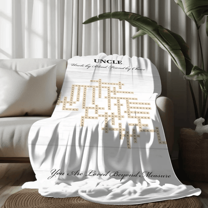 Custom Uncle Word Tile Blanket - ARTFULANE