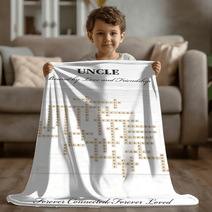 Custom Uncle Word Tile Blanket - ARTFULANE