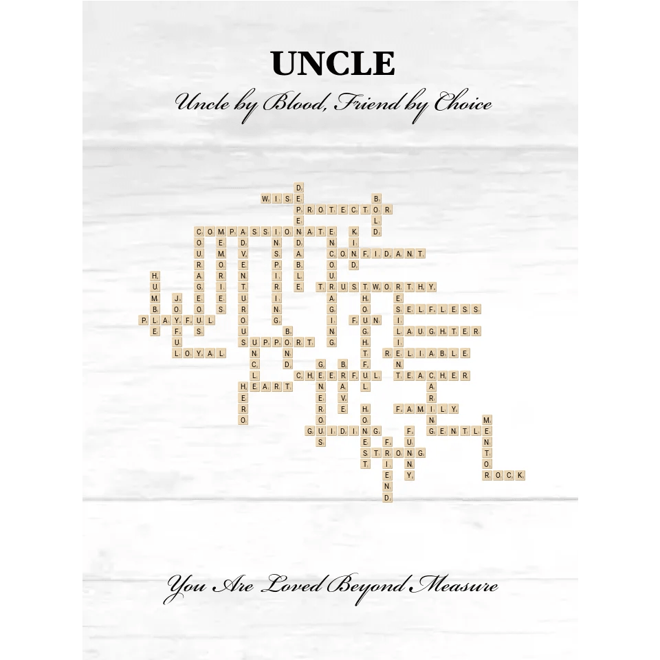 Custom Uncle Word Tile Blanket - ARTFULANE