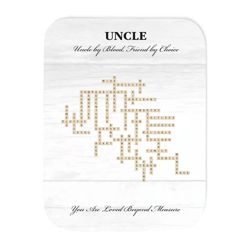 Custom Uncle Word Tile Blanket - ARTFULANE