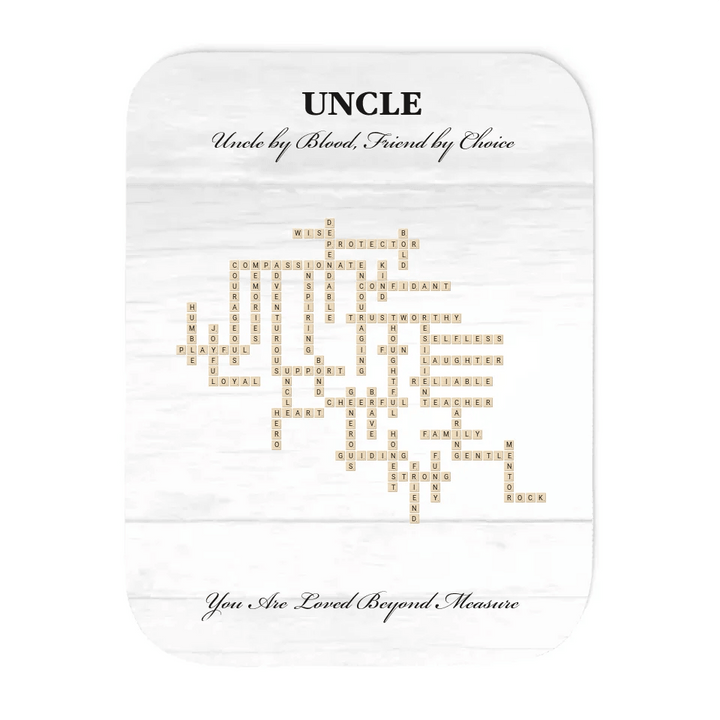 Custom Uncle Word Tile Blanket - ARTFULANE