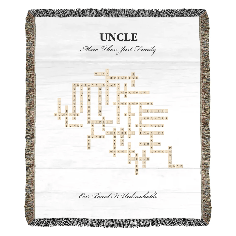 Custom Uncle Word Tile Blanket - ARTFULANE