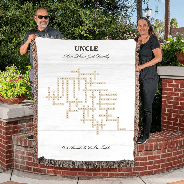 Custom Uncle Word Tile Blanket - ARTFULANE